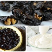 десерт из чернослива с орехами и сметаной