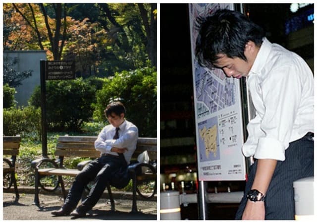 японский сон в общественных местах