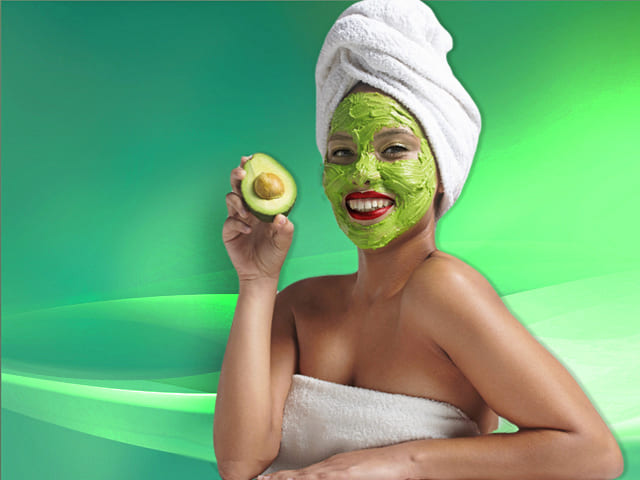 домашние маски с авокадо, авокадо на лице